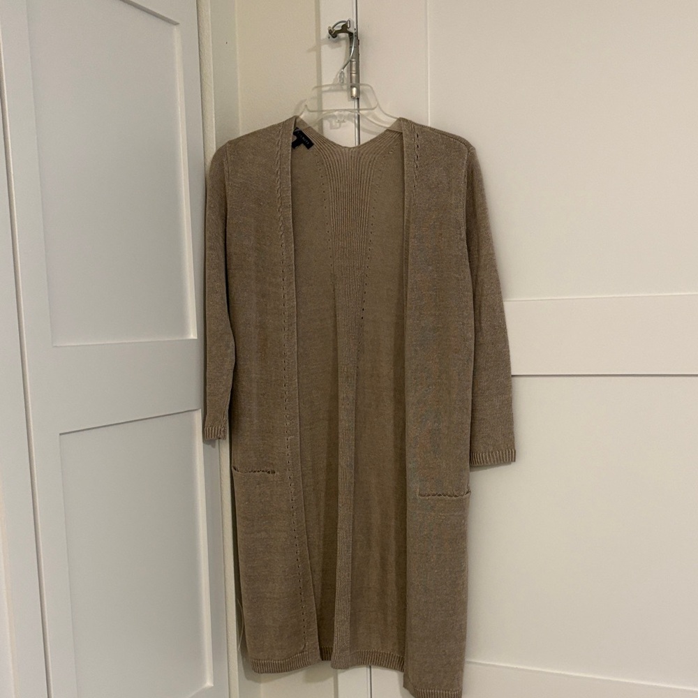 Talbots Oatmeal Long Cardigan